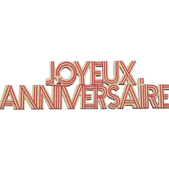 10 décorations à parsemer "Joyeux Anniversaire" - Terracotta - 6 x 2 cm - Collection Star d'un jour