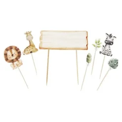 7 décorations pour gâteau - Collection Animaux de la Savane