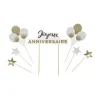 7 décorations pour gâteau "Joyeux Anniversaire" - Collection Splendid
