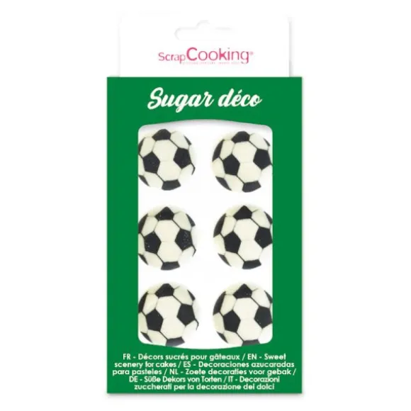 6 décorations sucrées pour gâteaux - Football