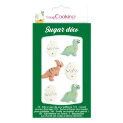 6 décorations sucrées pour gâteaux - Dinosaure