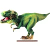 Décoration sur socle en bois - Dinosaure T-REX - 24 cm