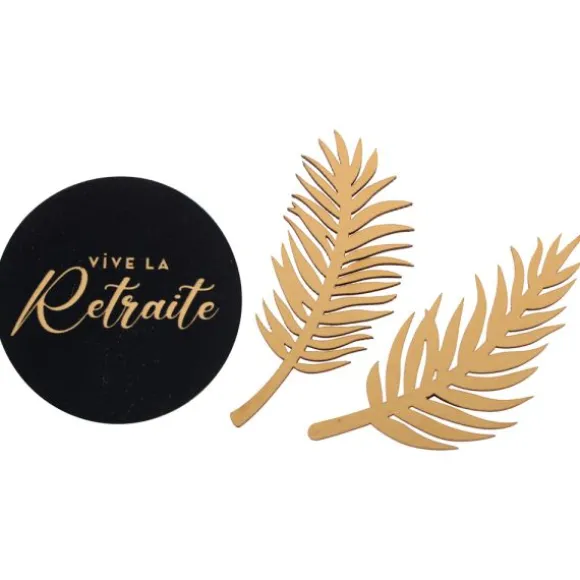 25 décorations "Vive la Retraite" en papier à parsemer - Collection Retraite Dorée - Couleur au choix