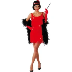 Déguisement Charleston Robe et Bandeau Rouge Femme