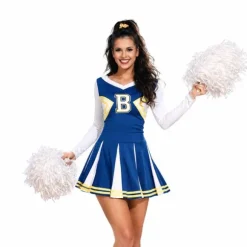 Déguisement de Cheerleader Bleue pour femme - Taille au choix