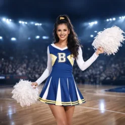 Déguisement de Cheerleader Bleue pour femme - Taille au choix