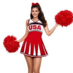 Déguisement de Cheerleader Bleue pour femme - Taille au choix