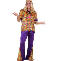 Déguisement de Hippie Coloré pour Homme - Taille au Choix