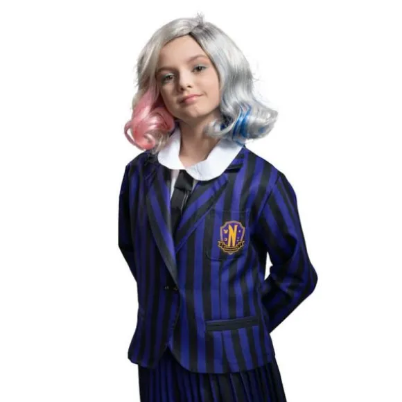 Déguisement de Mercredi ® Addams pour enfant - Uniforme scolaire de Nevermore - Noir / Violet - Taille au choix
