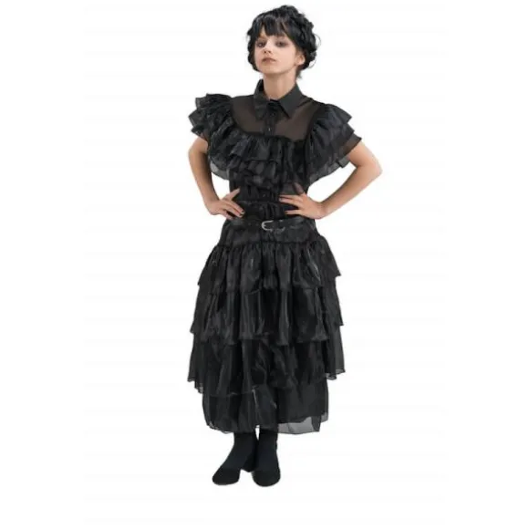 Déguisement de Mercredi ® Addams pour enfant - Robe de bal noire - Taille au choix