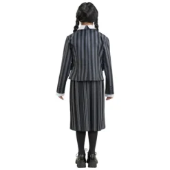 Déguisement de Mercredi ® Addams pour enfant - Uniforme scolaire de Nevermore - Noir / Gris - Taille au choix