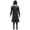 Déguisement de Mercredi ® Addams pour enfant - Robe noire à motifs - Taille au choix