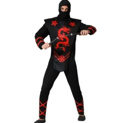 Déguisement de Ninja Noir & Or pour garçon - Taille au choix