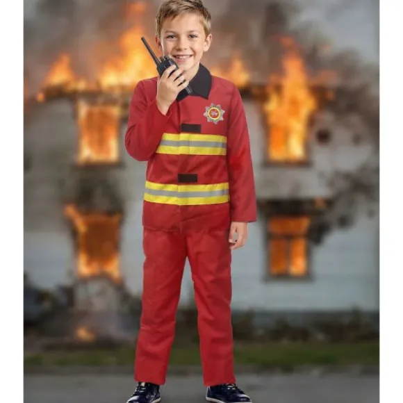 Déguisement de Pompier Rouge pour garçon - Taille au choix