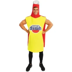 Déguisement humoristique de Bouteille "Super Pastis" pour homme - Taille unique