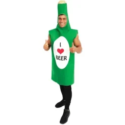 Déguisement humoristique de Bouteille "I Love Beer" pour homme - Taille unique
