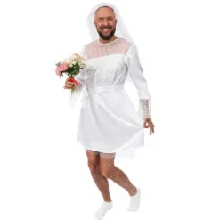 Déguisement humoristique de Mariée pour homme - Taille au choix