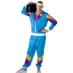 Déguisement Jogging Années 80 Bleu Homme - Taille Unique (M/L)