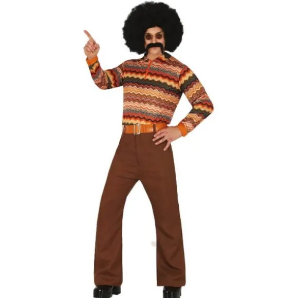 Déguisement pour Homme 70's Marron & Orange - Taille au Choix