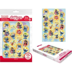 20 disques comestibles pour gâteau d'anniversaire - Diamètre 3,4 cm - Stitch™