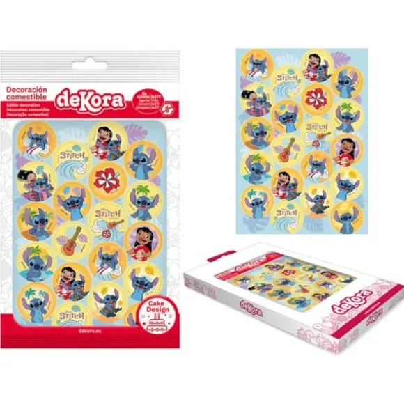 20 disques comestibles pour gâteau d'anniversaire - Diamètre 3,4 cm - Stitch™