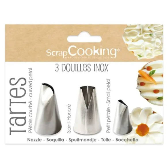 3 douilles en inox pour tartes