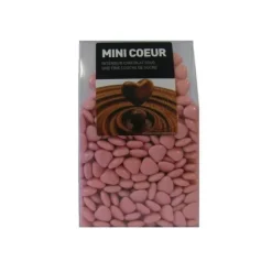 Dragées en forme de mini cœurs au chocolat - 500 g - Couleur au choix