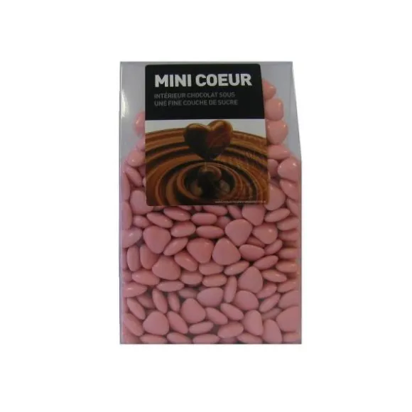 Dragées en forme de mini cœurs au chocolat - 500 g - Couleur au choix