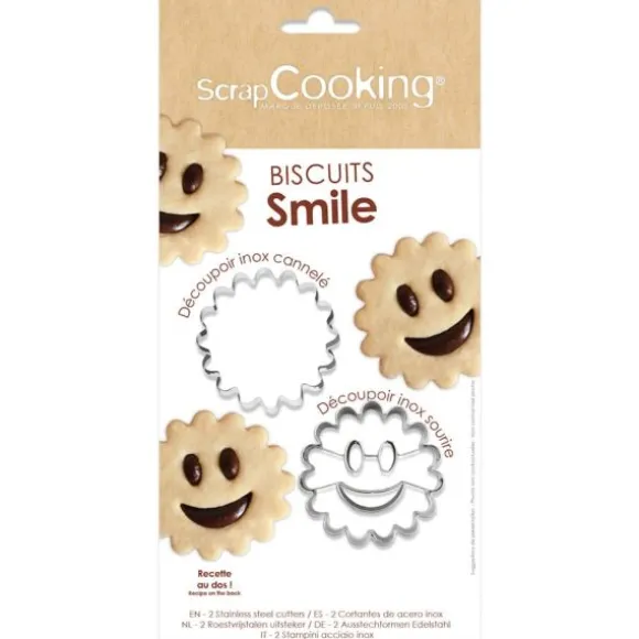 2 emporte-pièces en inox pour biscuits "Smile"