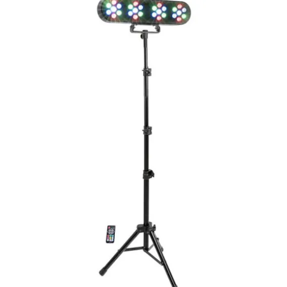Ensemble de 4 projecteurs PAR à LED avec support et télécommande