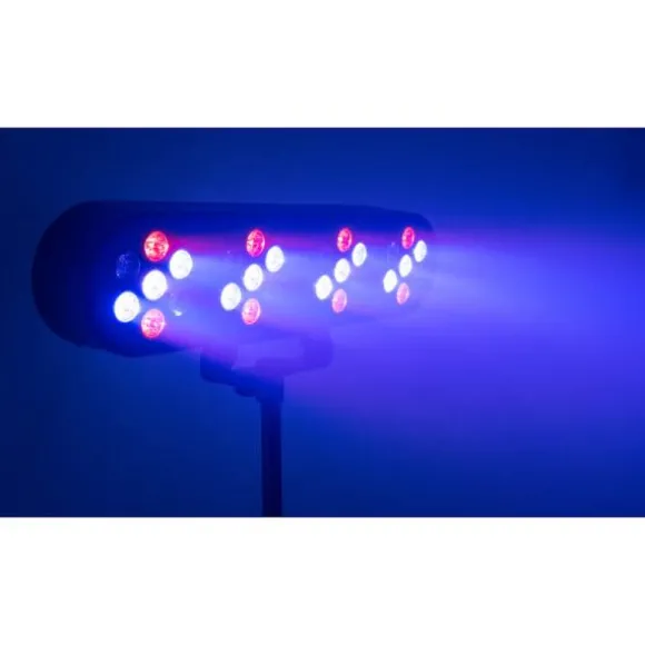 Ensemble de 4 projecteurs PAR à LED avec support et télécommande