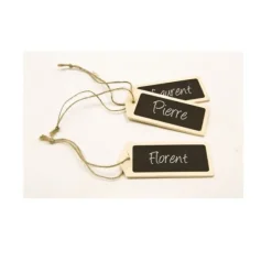 6 Etiquettes en Bois avec Cordelette
