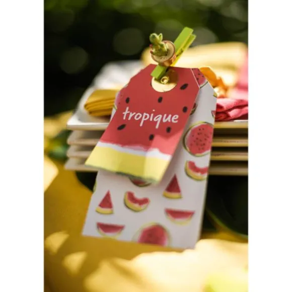 10 Etiquettes Pastèque "Tropical"