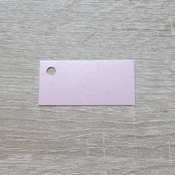 12 Etiquettes Rectangulaires Nacrées - Rose Clair