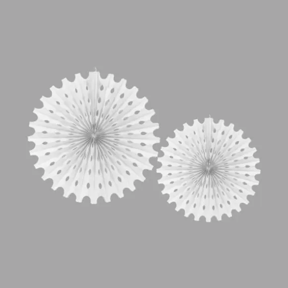 Eventails assortiment de 2 tailles - Blanc
