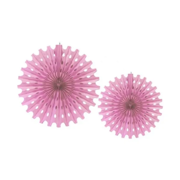 Eventails assortiment de 2 tailles - Rose