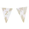 5 Fanions Blancs et Paillettes Or " Z " - Fougère
