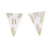 5 Fanions Blancs et Paillettes Or " B " - Fougère