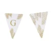 5 Fanions Blancs et Paillettes Or " G " - Fougère