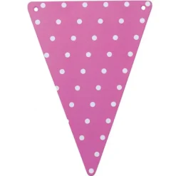 5 Fanions en Carton à Pois - Fuchsia