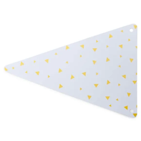 5 Fanions en carton à triangles jaunes