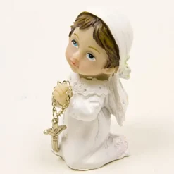 Figurine de Communion : Communiante à genou