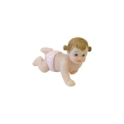 Figurine en résine pour baptême - Bébé assis - Modèle au choix