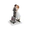 Figurine pour gâteau de mariage - Couple de mariés avec Valise