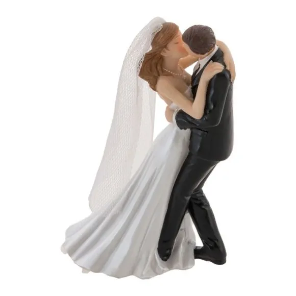 Figurine pour mariage - 8,7 x 6,3 x 13,1 cm - Baiser de couple de mariés