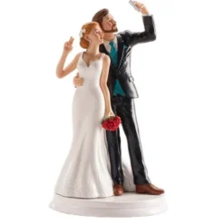 Figurines pour gâteau de mariage - Couple Selfie
