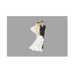 Figurines pour gâteau de mariage - Couple coupant le gâteau