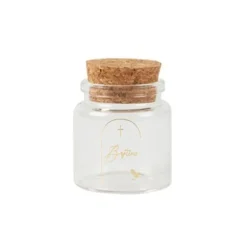 Fiole avec bouchon en liège pour baptême - 4,5 x 5,5 cm