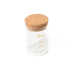 Fiole en verre avec bouchon en liège "Pour La Vie" - Or