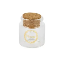 Fiole en Verre avec Bouchon en Liège - Marraine - Or